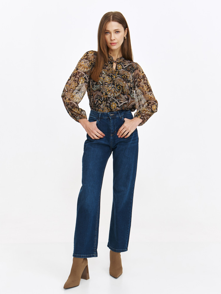 Bluzka damska wiązaniem na dekolcie  Bluzka damska wiązaniem na dekolcie