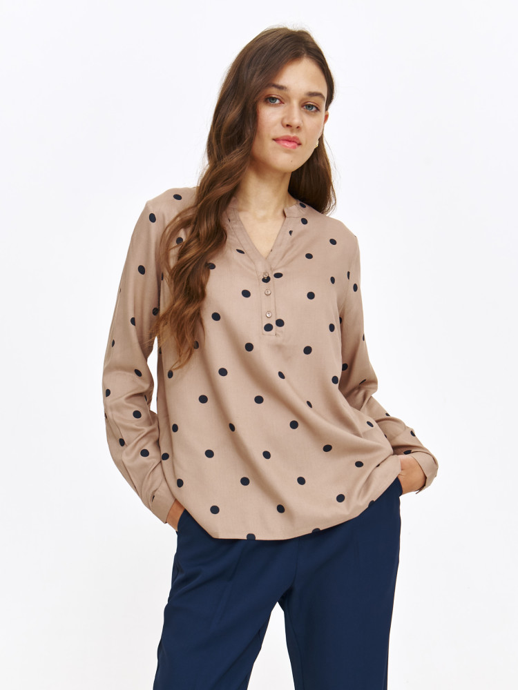 Bluzka koszulowa w duże grochy