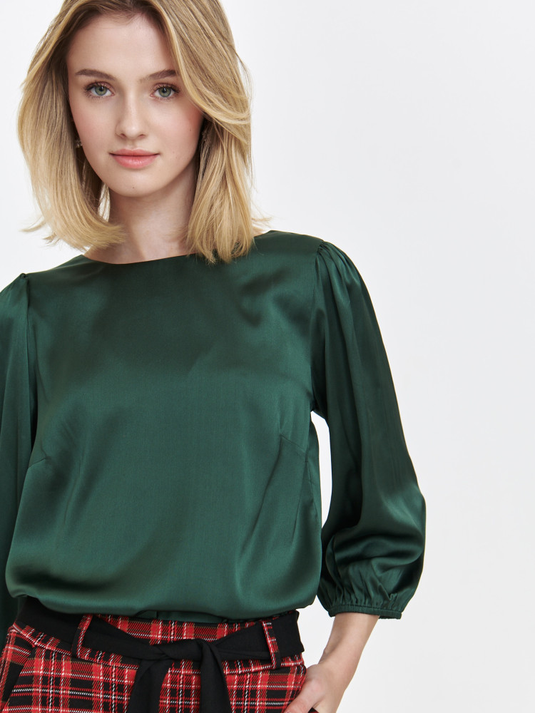 Ciemnozielona satynowa bluzka 