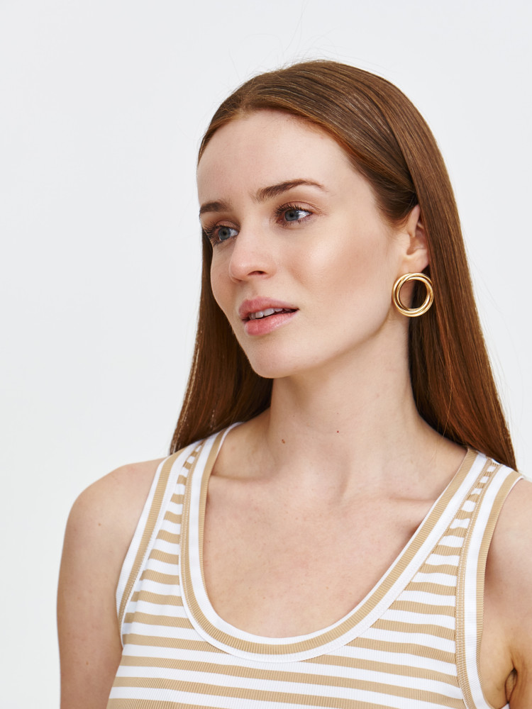 Bluzka w beżowe paski