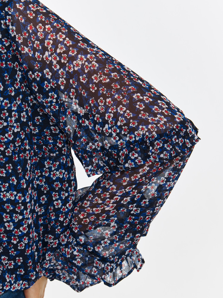 Bluzka z zabudowanym dekoltem granatowa