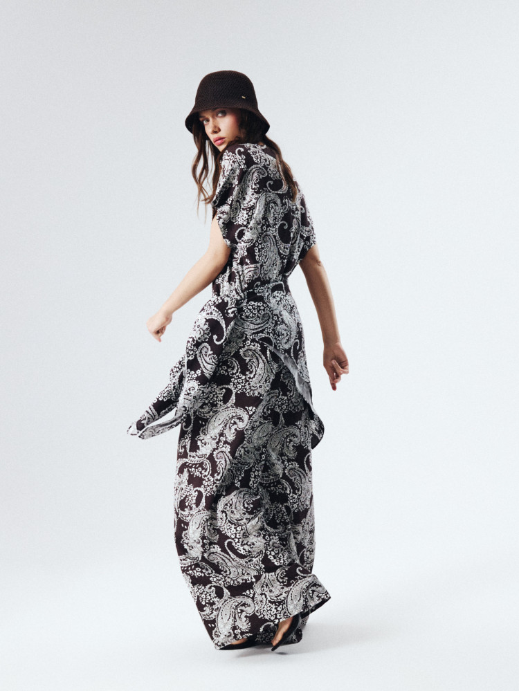 Brązowa bluzka z nadrukiem 