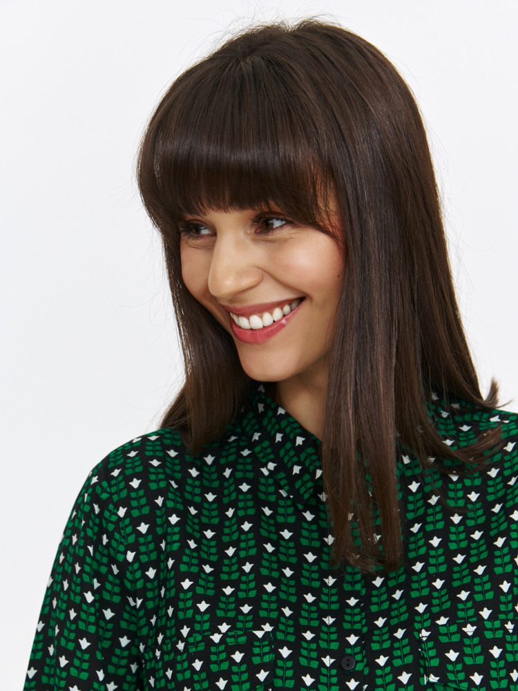 Casualowa sukienka midi z nadrukiem Casualowa sukienka midi z nadrukiem