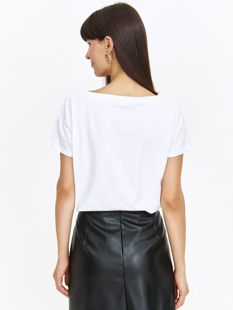 Casualowy top z ozdobnym nadrukiem 