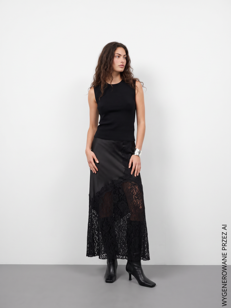 Czarna spódnica midi