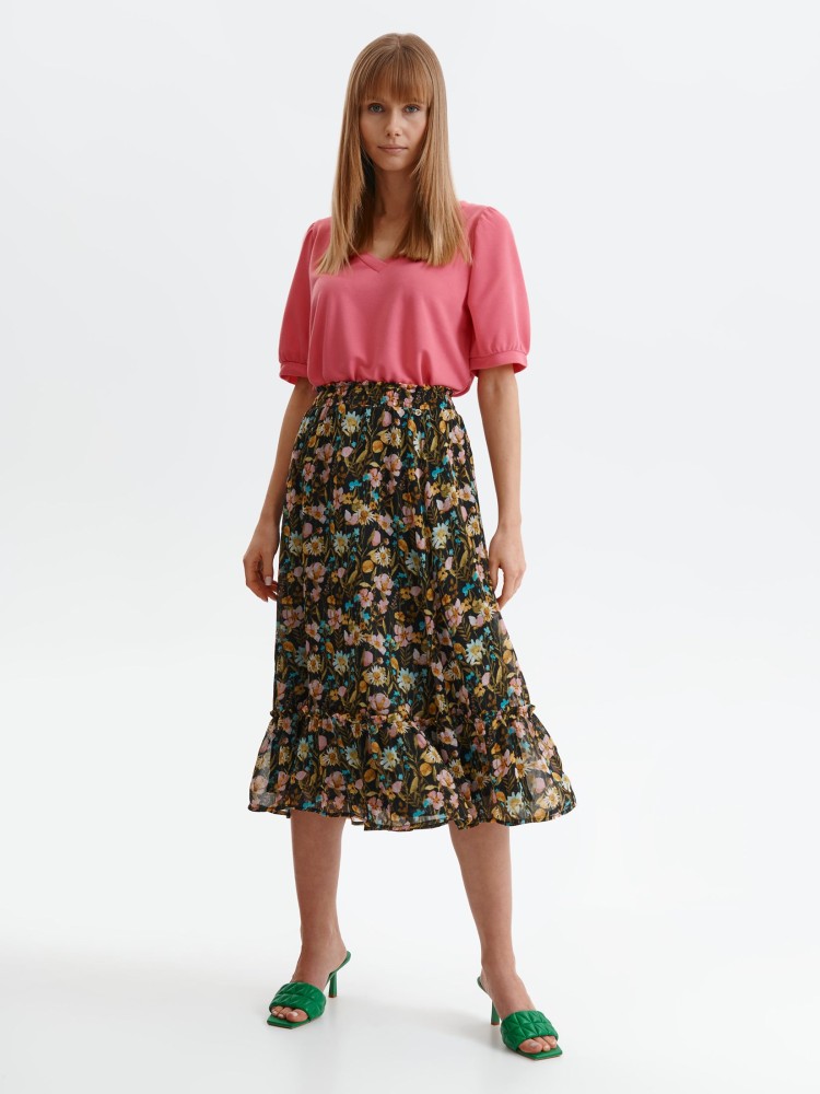 Bluza z krótkim rękawem z dekoltem w serek