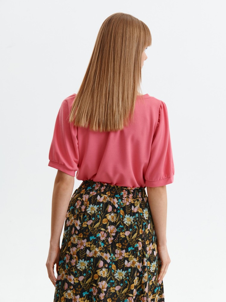 Bluza z krótkim rękawem z dekoltem w serek