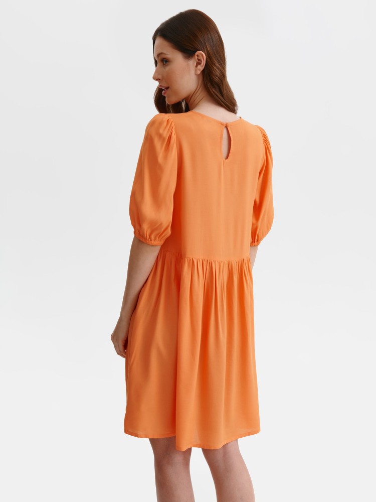 Luźna sukienka damska z bufiastymi rękawami 