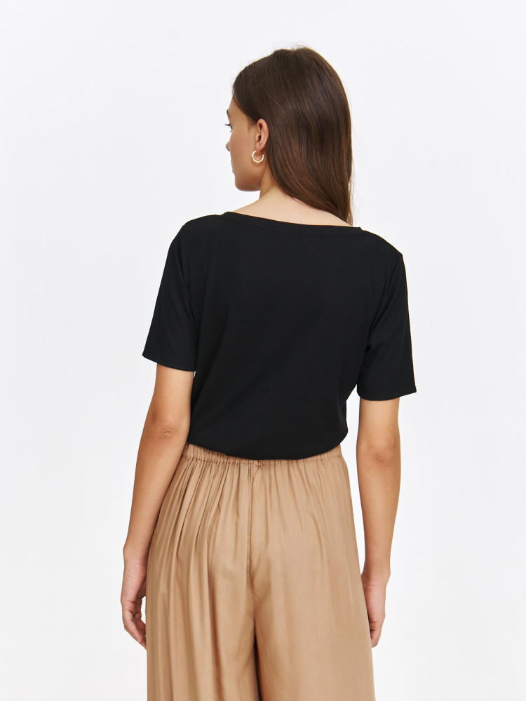 Dzianinowy top z krótkim rękawem 