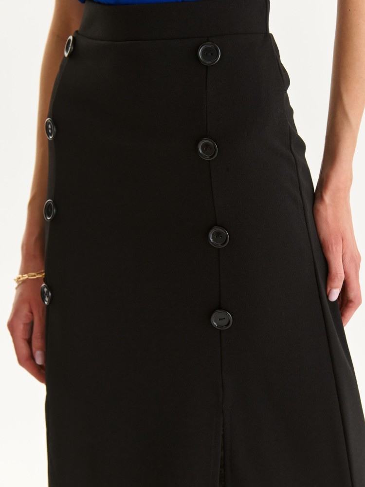 Czarna ołówkowa spódnica z guzikami