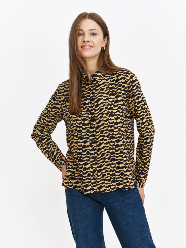 Koszula damska w żółto-czarne wzory