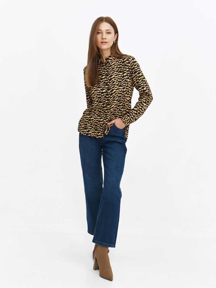 Koszula damska w żółto-czarne wzory