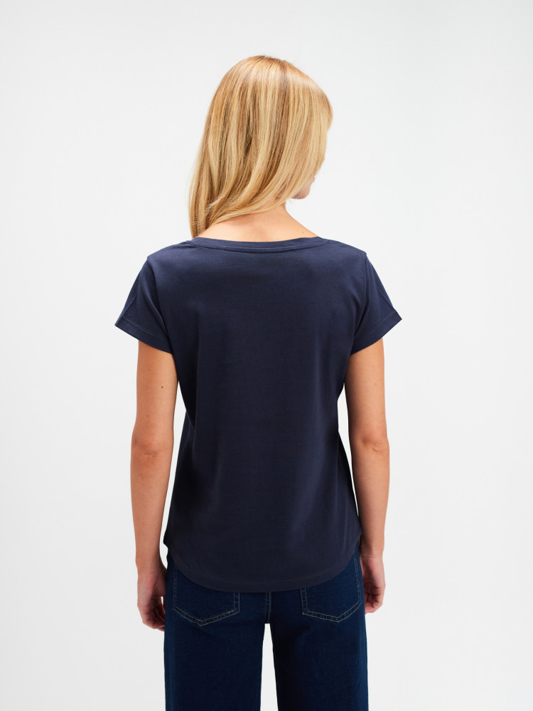 Granatowy t-shirt z grafiką