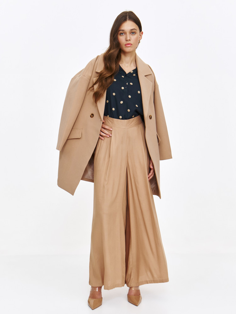 Koszulowa bluzka granatowa w grochy