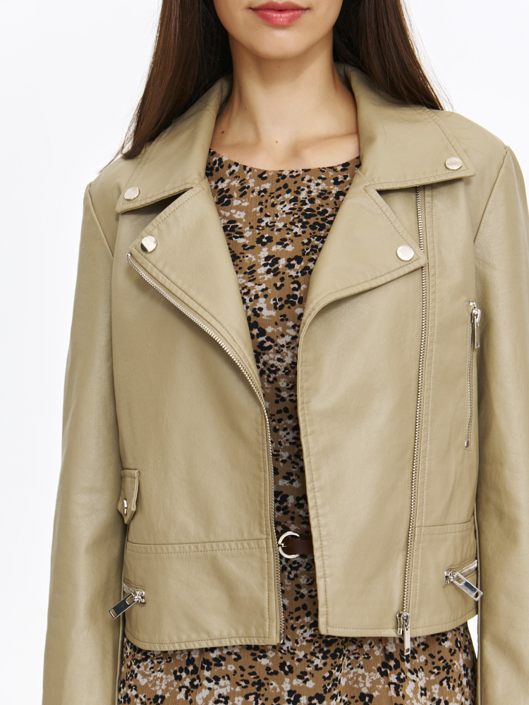 Stylowa ramoneska w kolorze oliwkowym