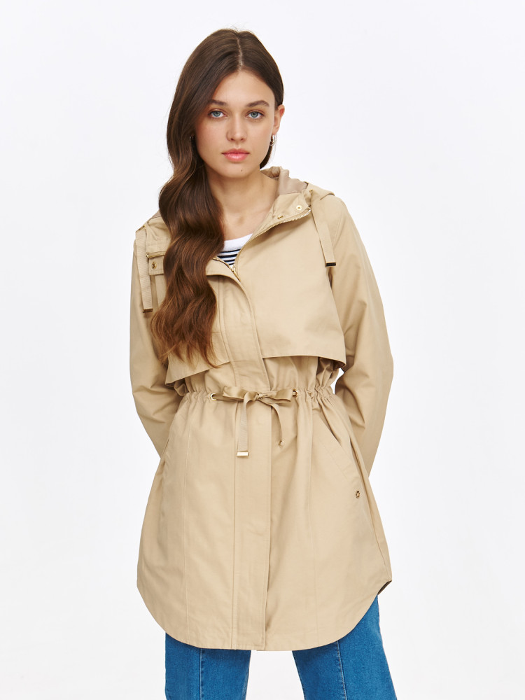 Kurtka typu parka z ozdobnym wiązaniem Kurtka typu parka z ozdobnym wiązaniem