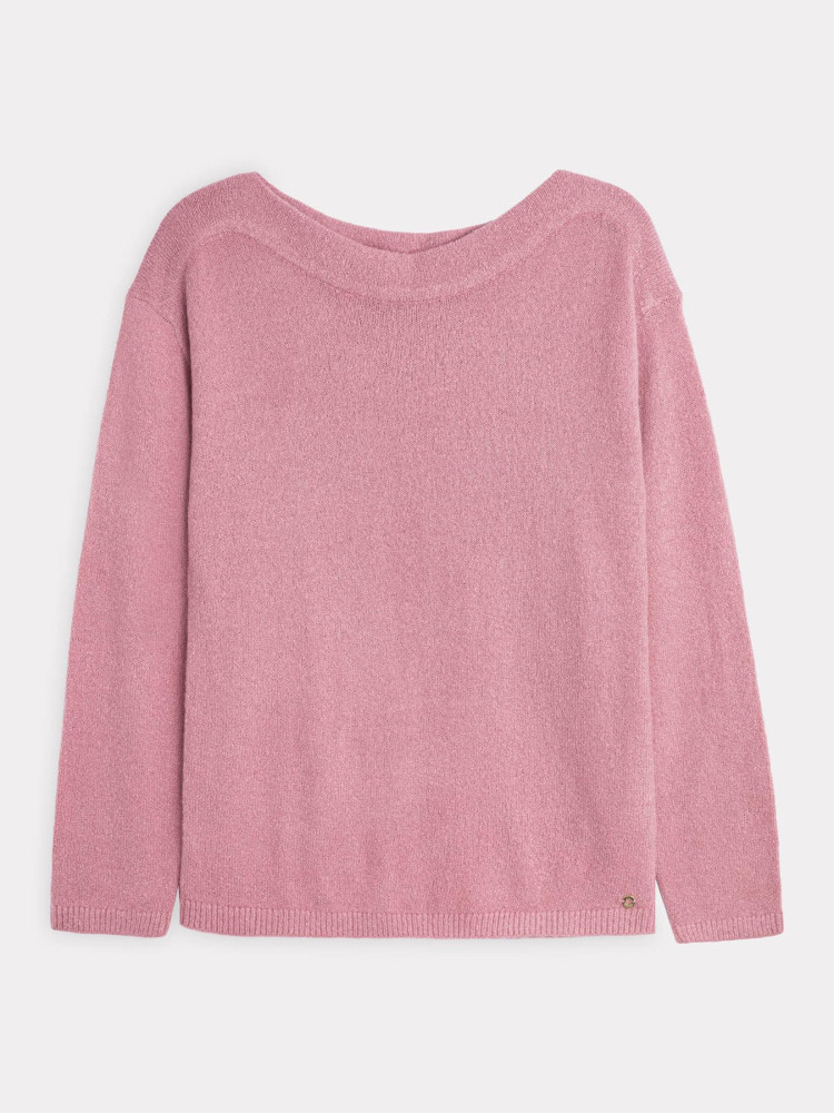 Luźny różowy sweter damski Luźny różowy sweter damski