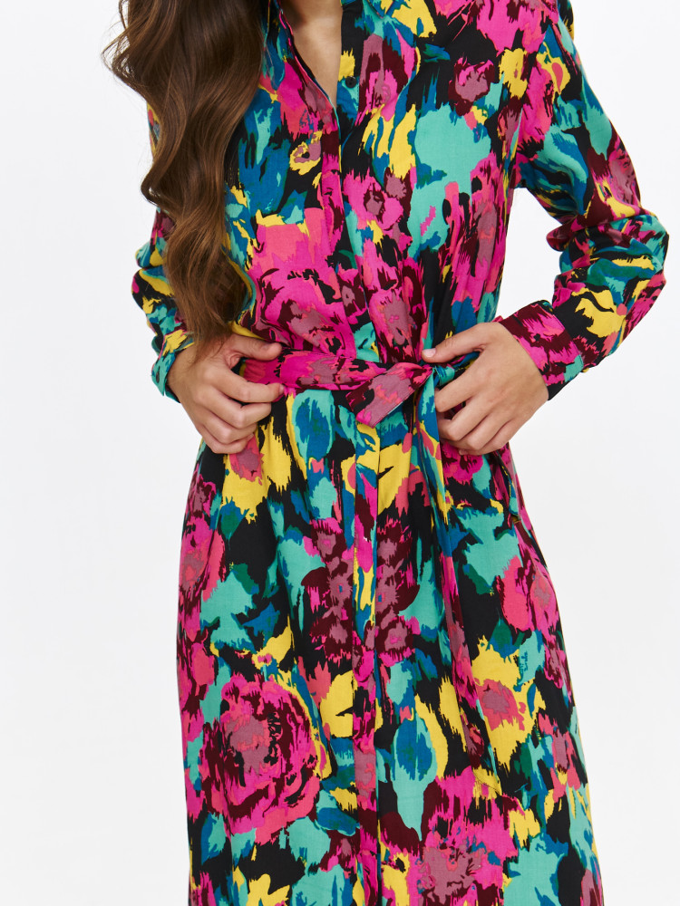 Multikolorowa sukienka midi 