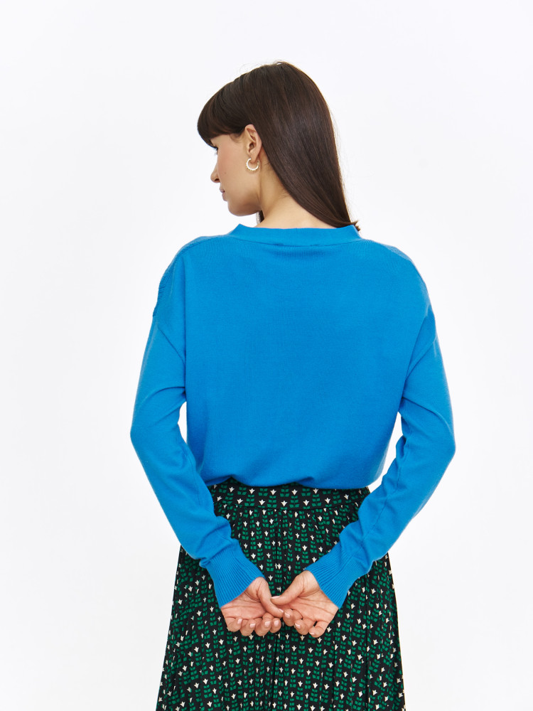 Niebieski uniwersalny kardigan damski