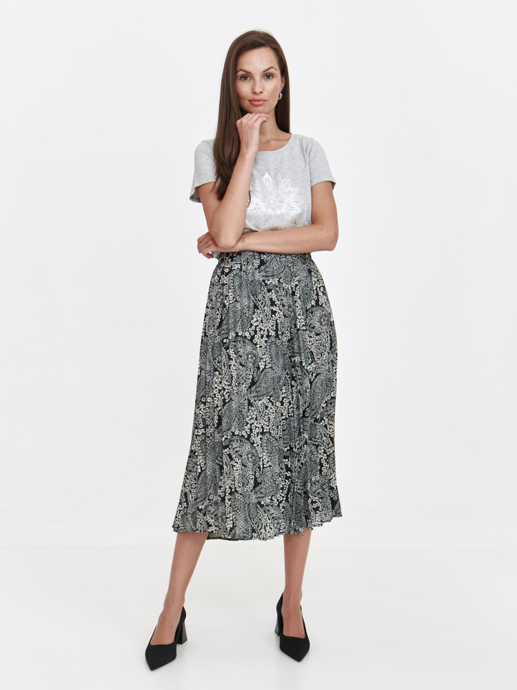 T-shirt damski ze srebrnym nadrukiem