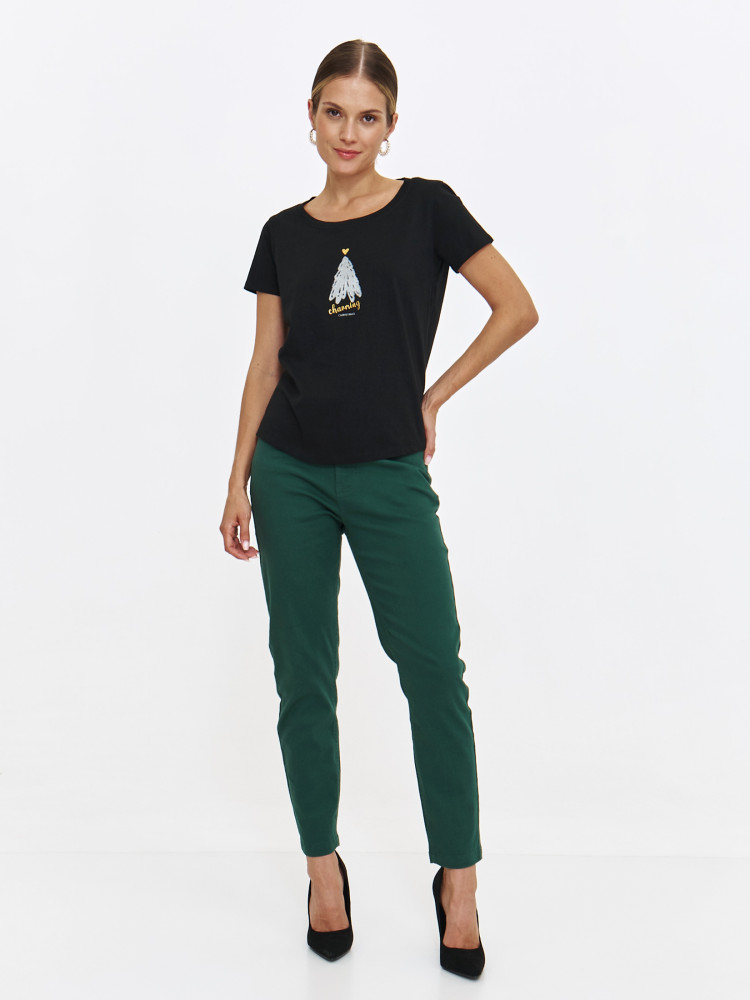 Bawełniany T-shirt z aplikacją  Bawełniany T-shirt z aplikacją