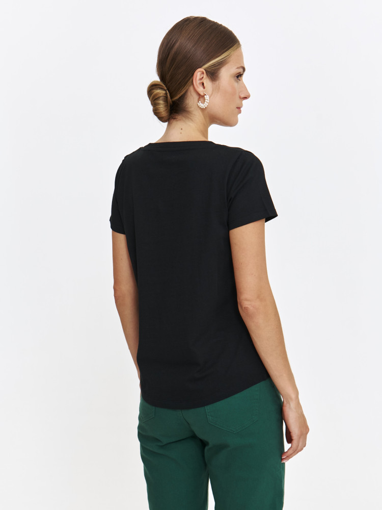 Bawełniany T-shirt z aplikacją  Bawełniany T-shirt z aplikacją
