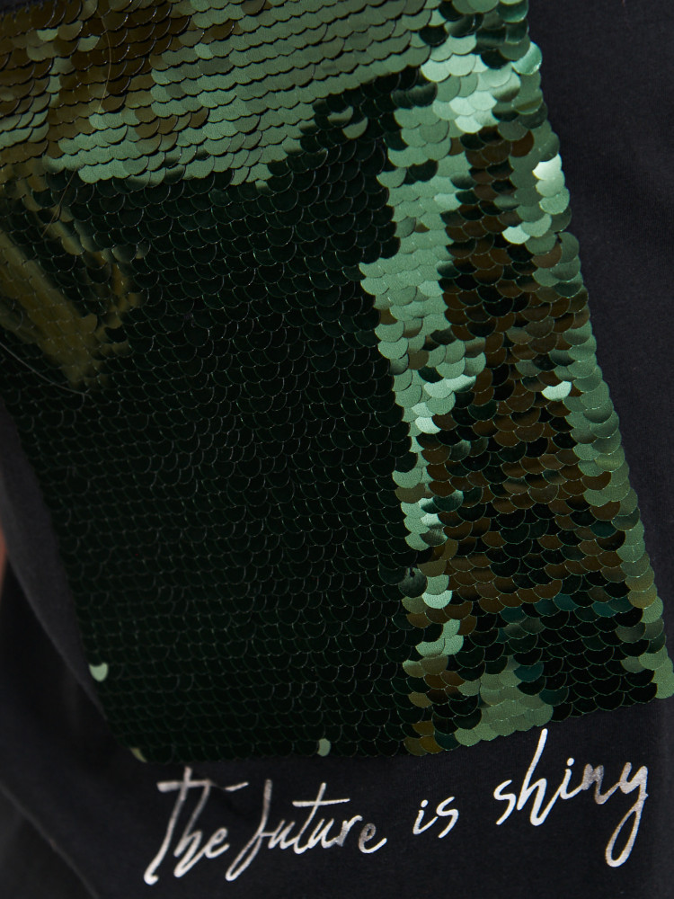 Podkoszulek damski z cekinową aplikacją 