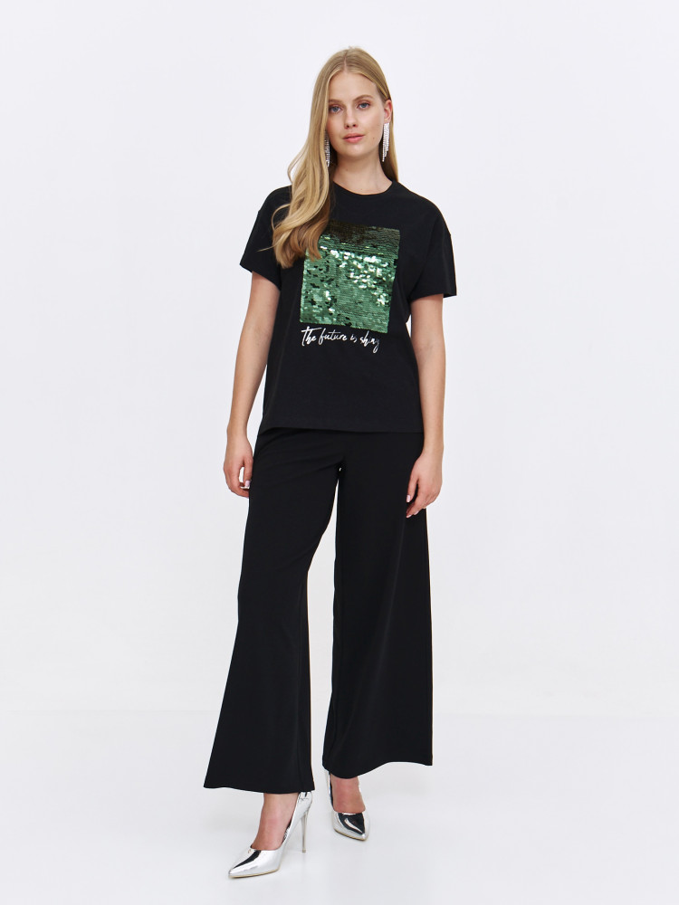 Podkoszulek damski z cekinową aplikacją 