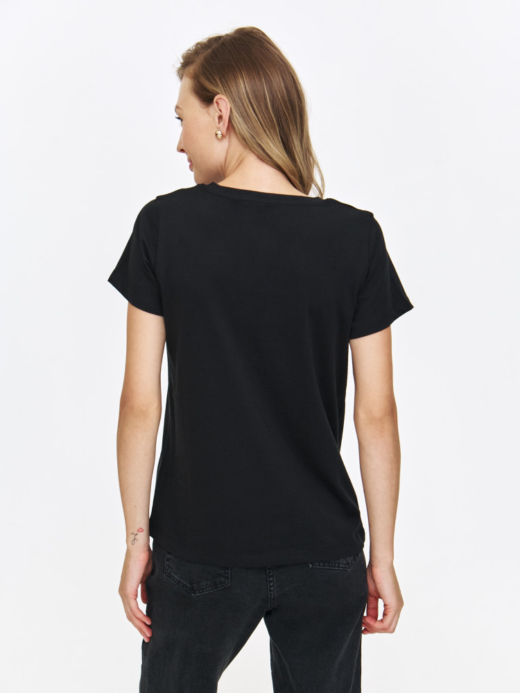 T-shirt damski ze złotym nadrukiem