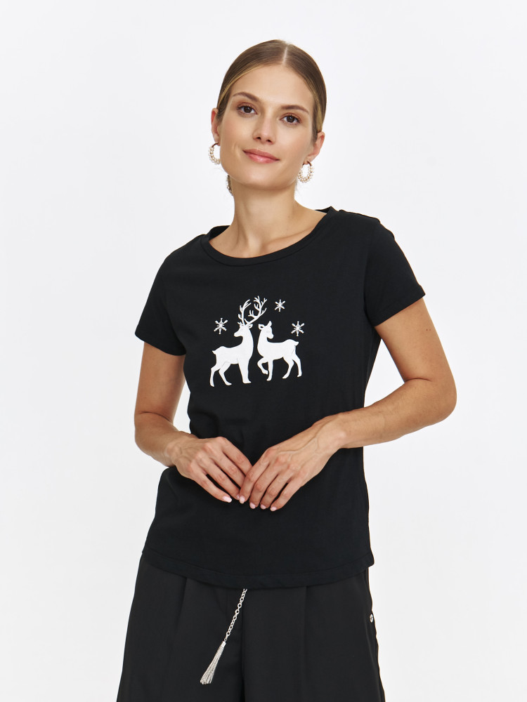 T-shirt bawełniany z motywem 