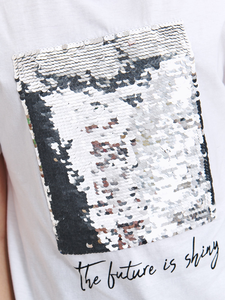 Podkoszulek damski z aplikacją z cekinów