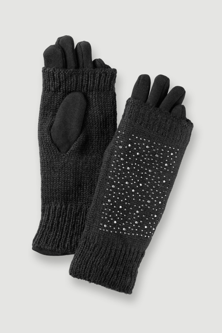 Szykowne rękawiczki z kryształami 
