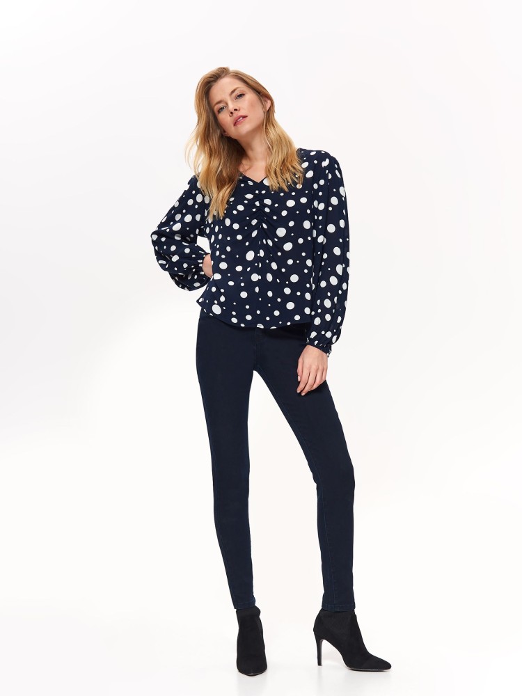 Bluzka w groszki z bufiastymi rękawami