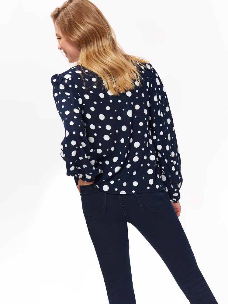 Bluzka w groszki z bufiastymi rękawami