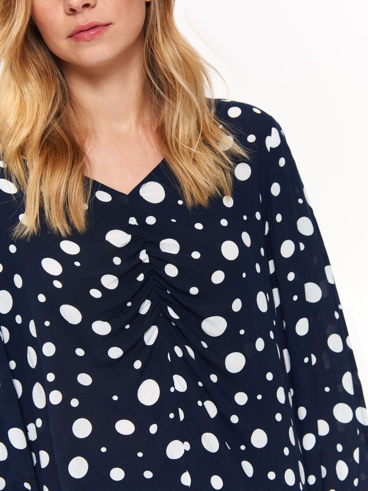 Bluzka w groszki z bufiastymi rękawami