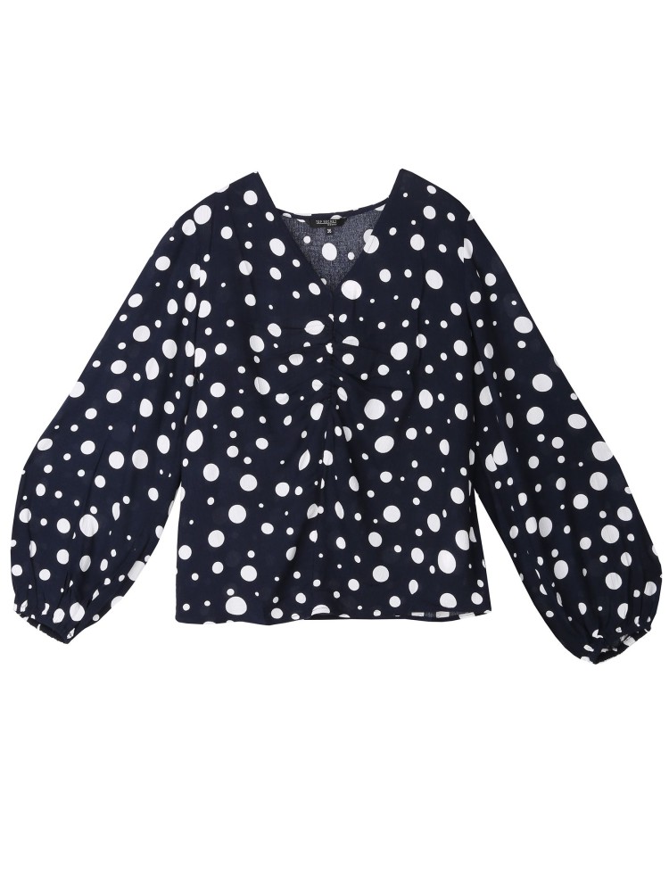 Bluzka w groszki z bufiastymi rękawami