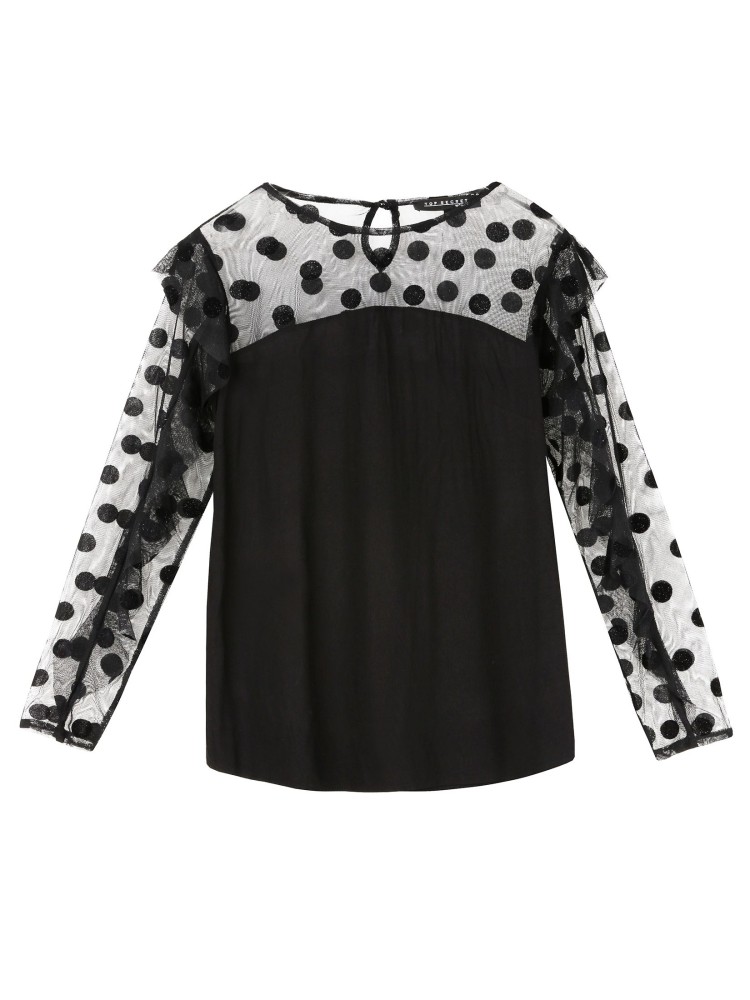 Elegancka bluzka z łączonych materiałów