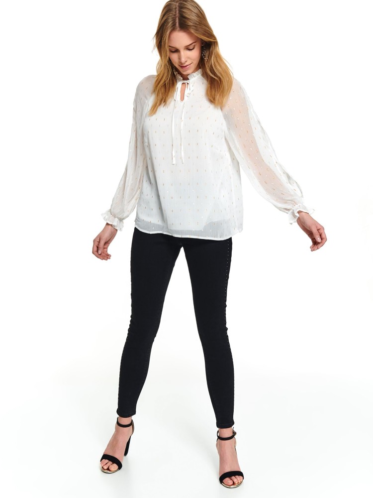 Zwiewna bluzka z tkaniny plumetti