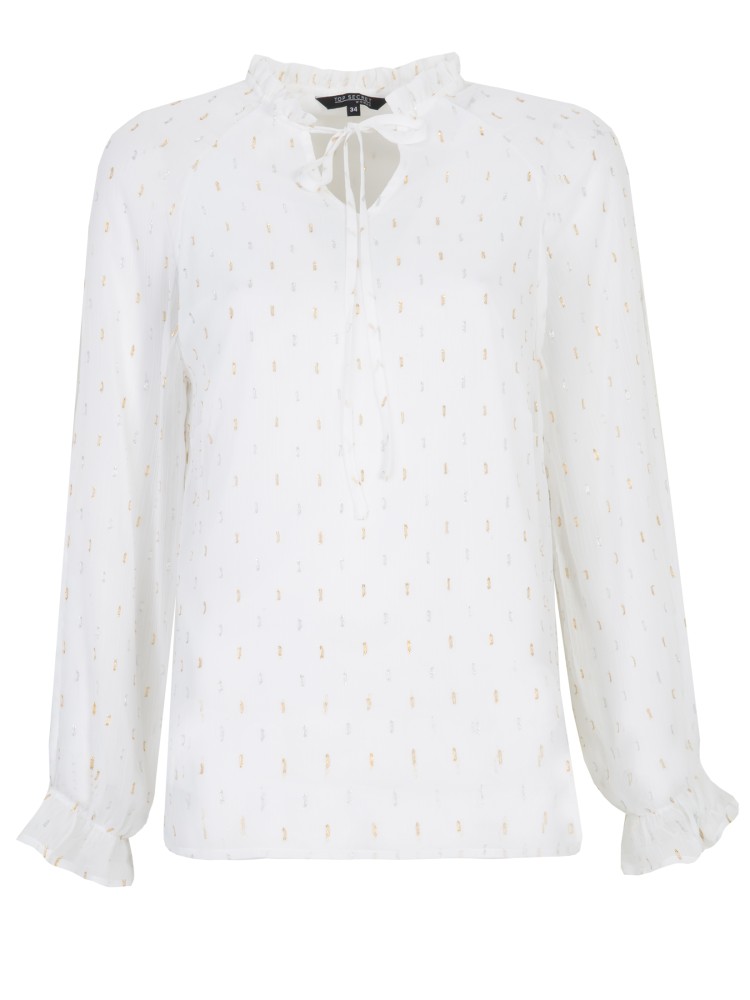 Zwiewna bluzka z tkaniny plumetti