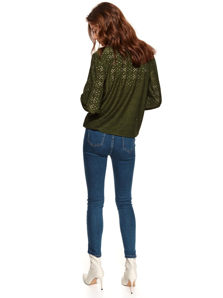 Ażurowa bluzka z długim rękawem