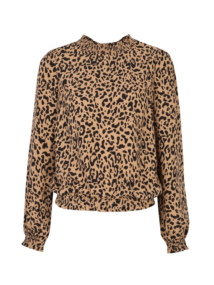 Bluzka w panterkę z długim rękawem