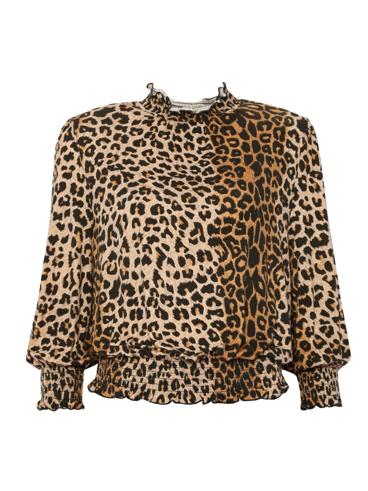 Bluzka długi rękaw damska z golfem i wykończeniem dołu i rękawów na gumkach Bluzka długi rękaw damska z golfem i wykończeniem dołu i rękawów na gumkach