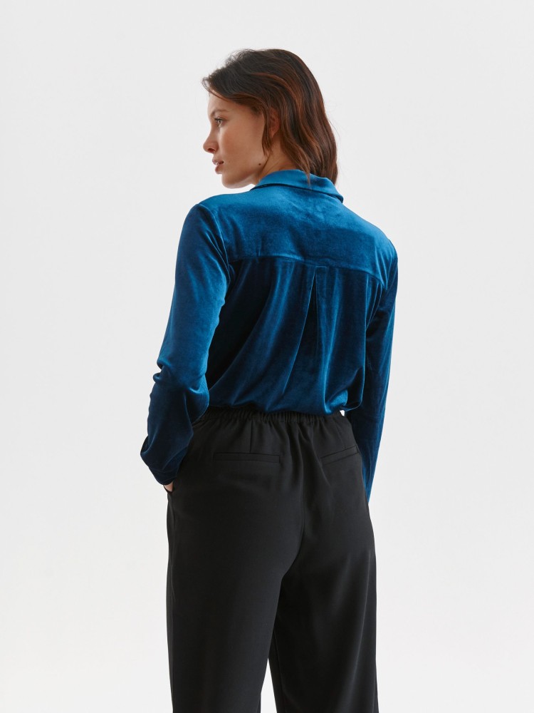 Gładka bluzka damska z ozdobnymi guzikami Gładka bluzka damska z ozdobnymi guzikami