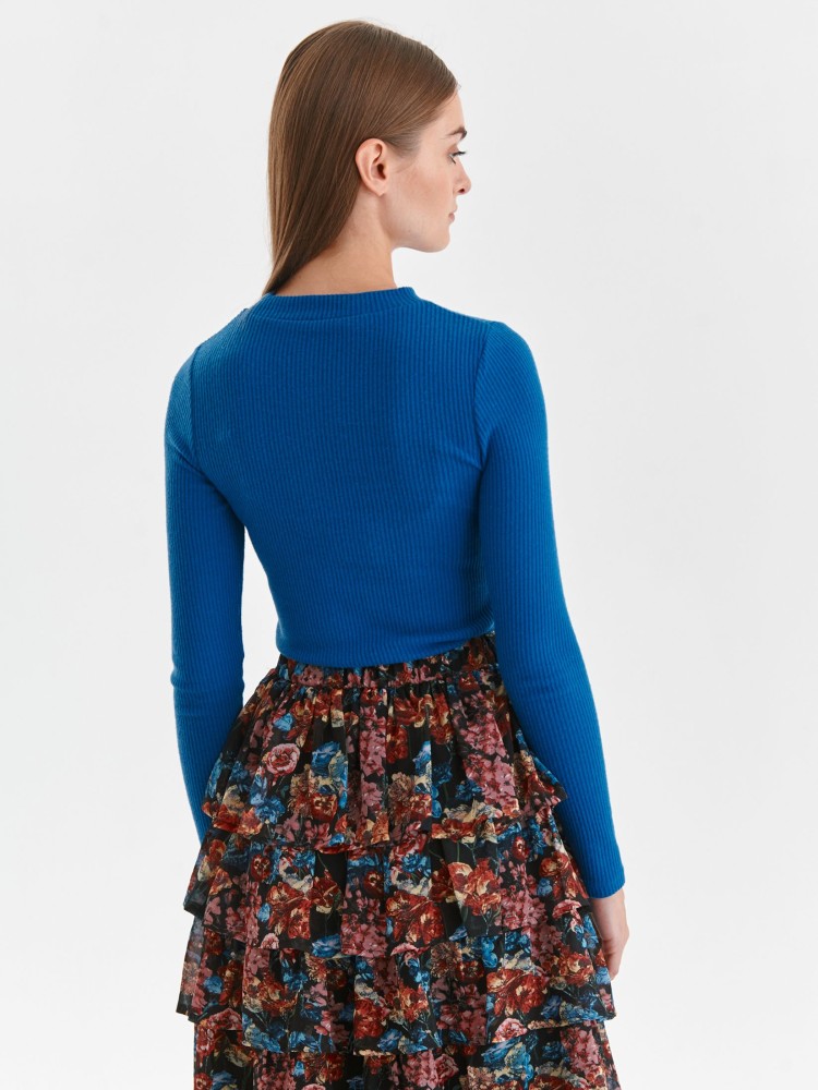 Dopasowana bluzka długi rękaw damska ze stójką