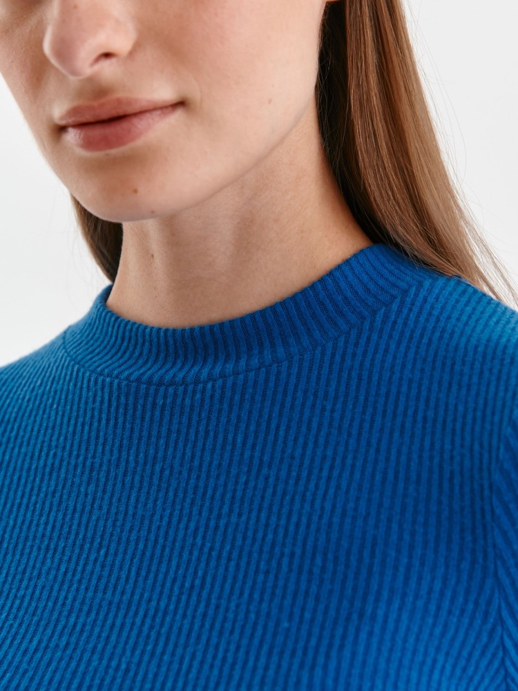 Dopasowana bluzka długi rękaw damska ze stójką