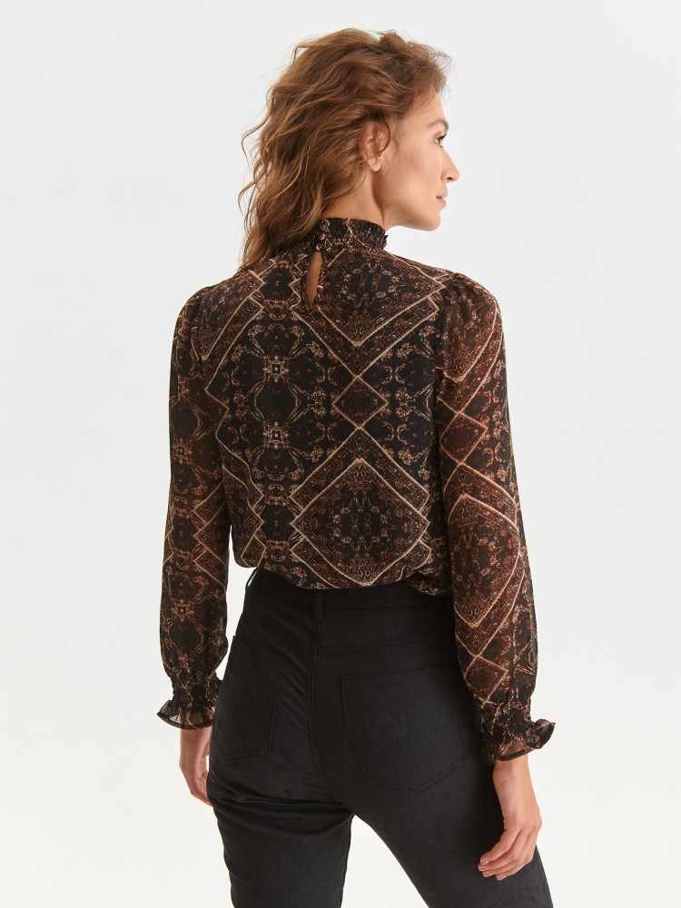 Bluzka długi rękaw damska ze stójką