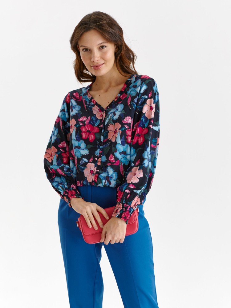 Bluzka damska w kolorowe kwiaty