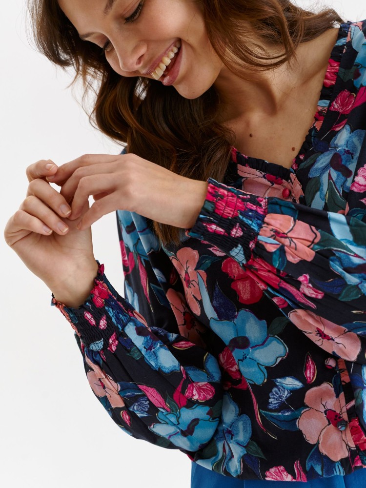 Bluzka damska w kolorowe kwiaty