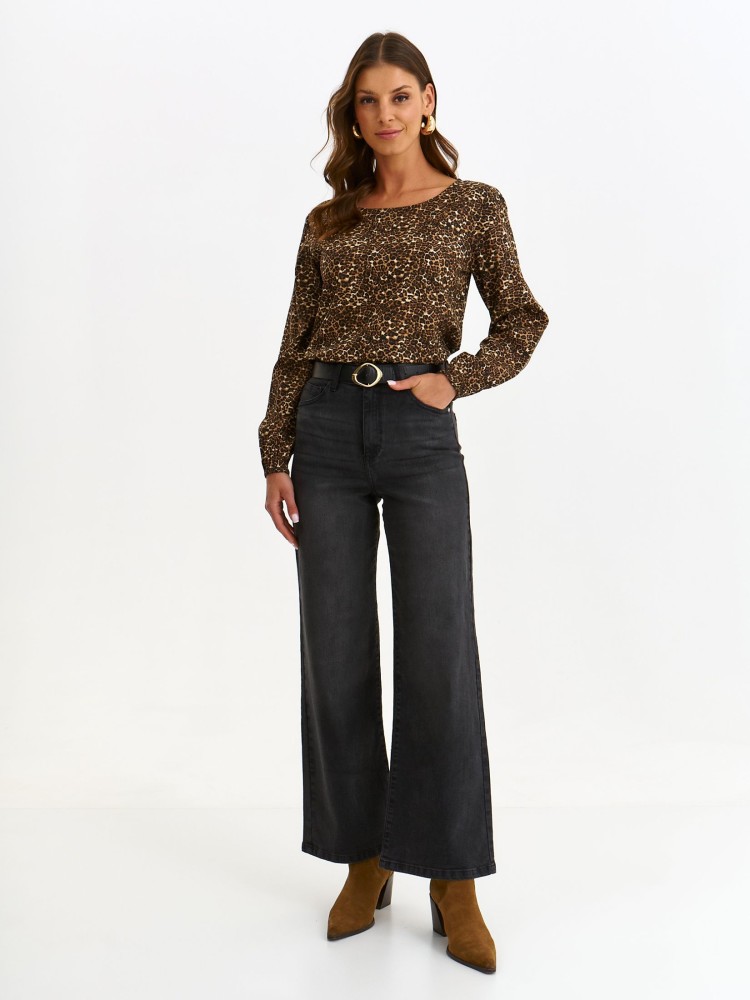 Bluzka z bufiastymi rękawami w panterkę  Bluzka z bufiastymi rękawami w panterkę