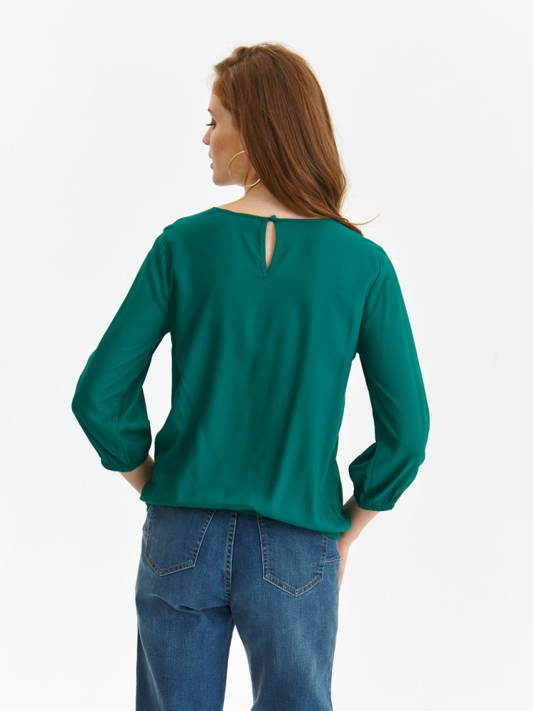 Bluzka z bufiastym rękawem i marszczeniem przy dekolcie Bluzka z bufiastym rękawem i marszczeniem przy dekolcie